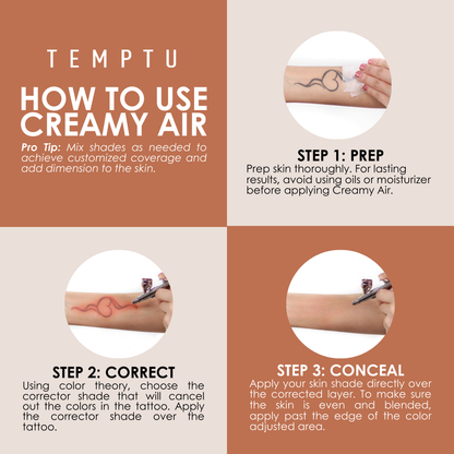 TEMPTU x MaqPro Creamy Air Corrective Makeup &amp; Tattoo Cover Set
