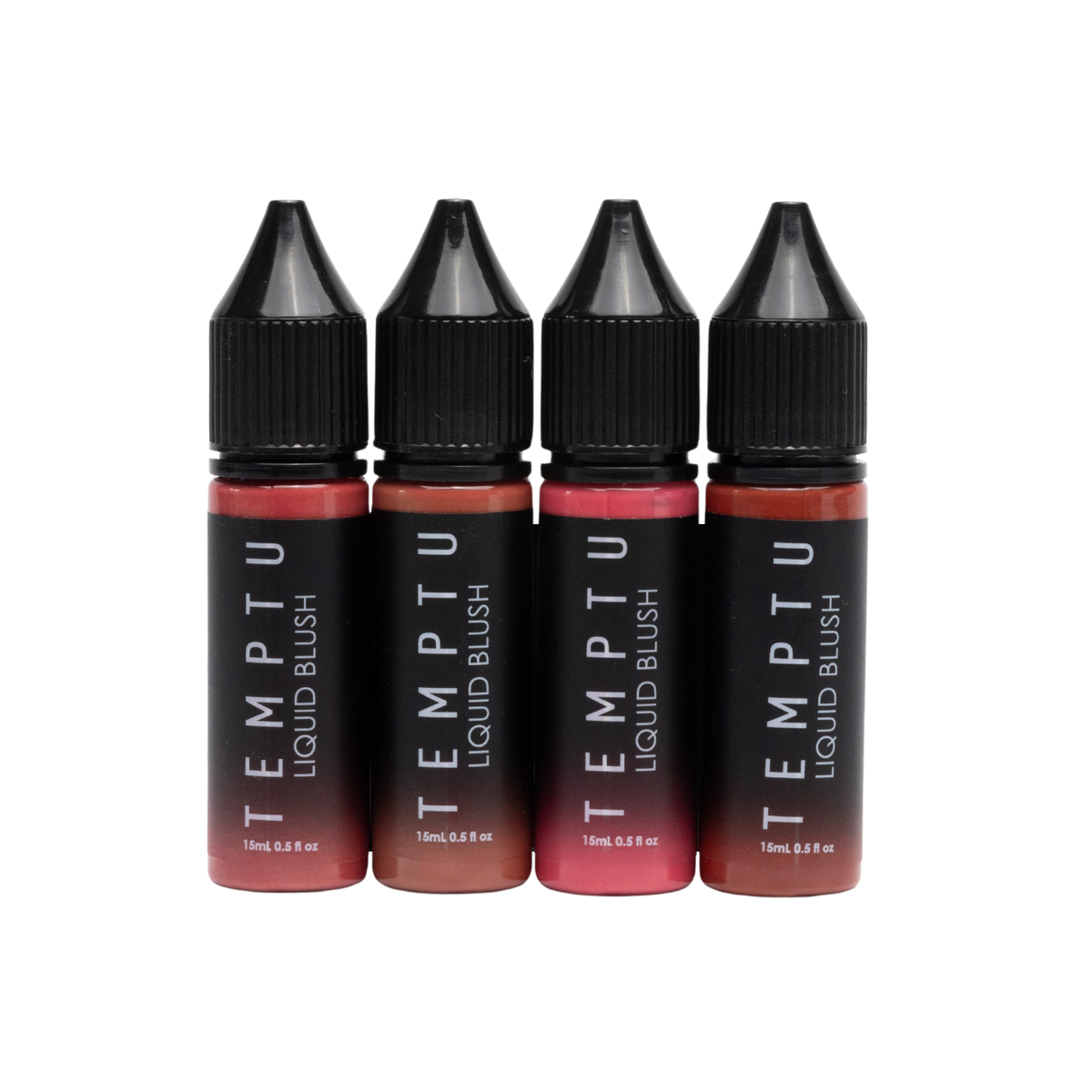 A visual of Temptu liquid blush set (front).