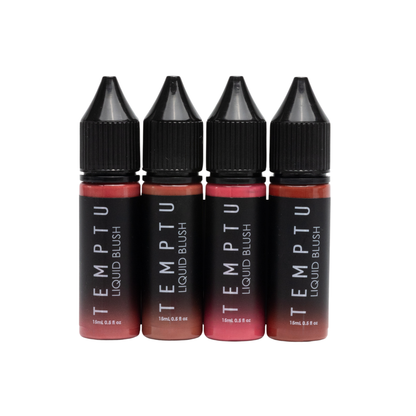 A visual of Temptu liquid blush set (front).