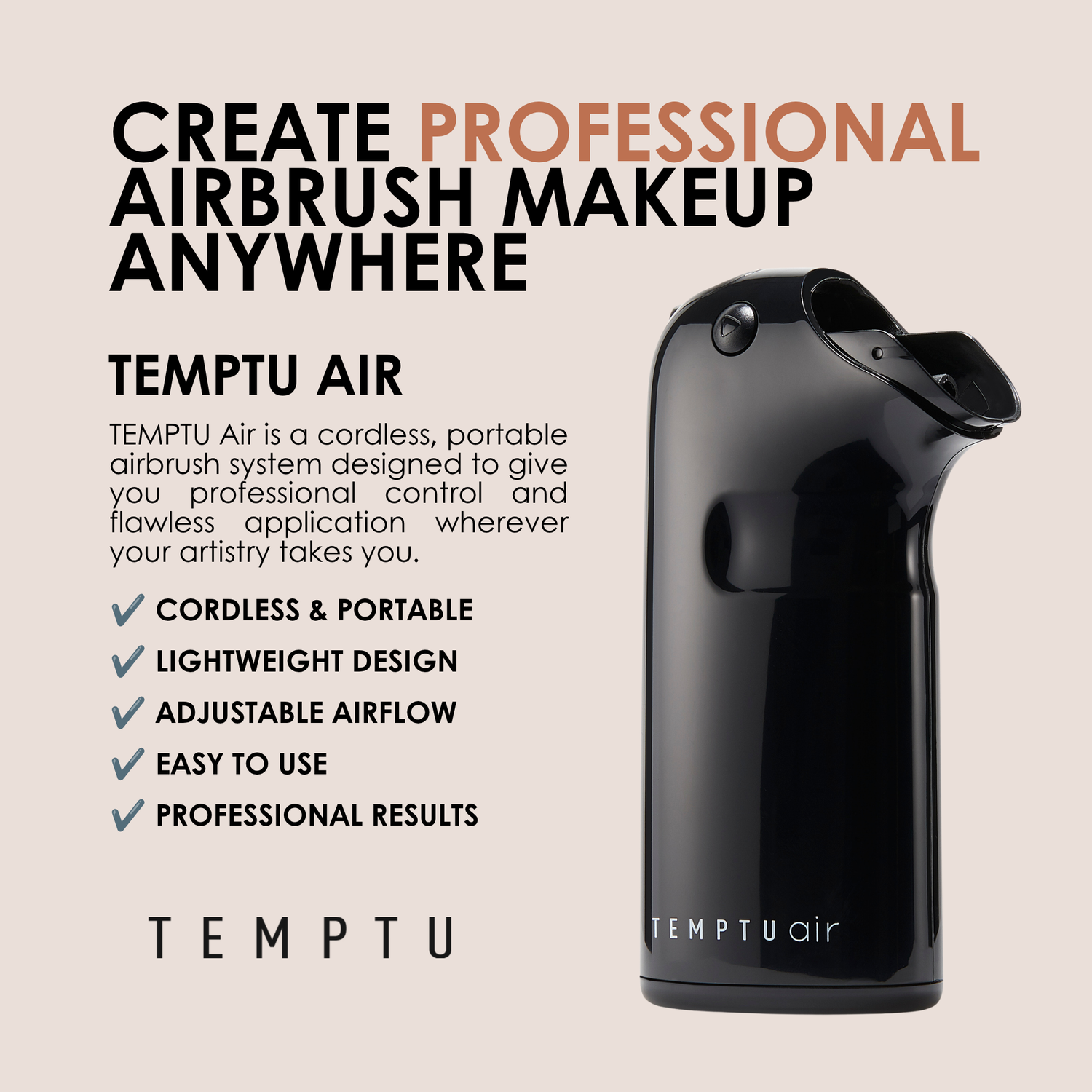TEMPTU Air Perfect Canvas Photo Finish Airbrush Kit